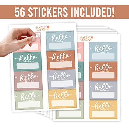 Self Adhesive Name Tags Sticker (Colorful Hello)