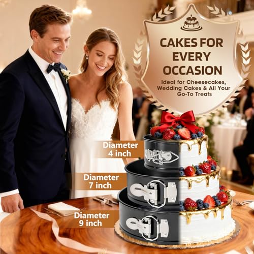 4 7 9 Inch Springform Pan Cheesecake Pan with Silicone Protector (4-7-9 + 9.1 Inches)