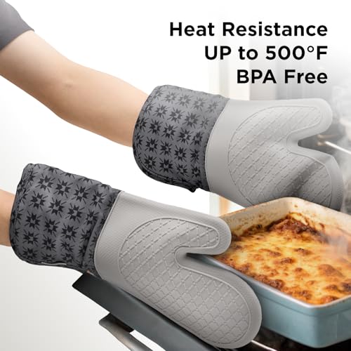 UltraShield Silicone Oven Mitts (Gem-gray / Standard)