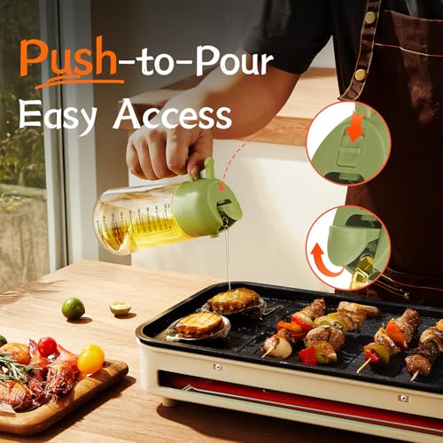 16oz 470ml Glass Olive Oil Sprayer for Cooking (Green)