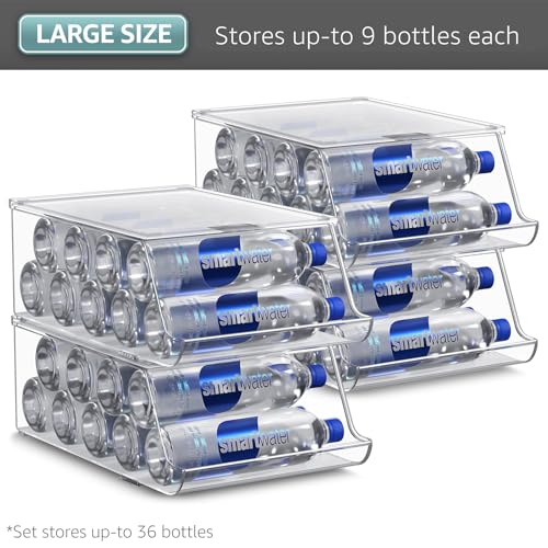 Water Bottle Organizer for Refrigerator & Pantry (4 Pack / Bottle)