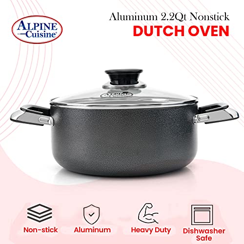 2 Quart Non stick Stock Pot with Tempered Glass Lid and Carrying Handles (2-Quart Stock Pot / Standard Packaging)