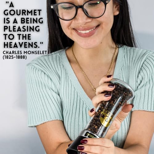 Black Pepper Grinder Manual 3.5oz Gourmet Black Peppercorn Grinder