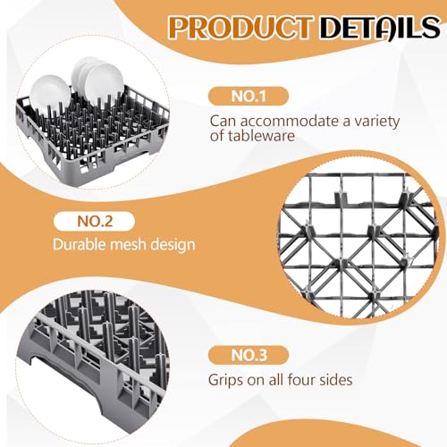 1 Pack Commercial Dishwasher Tray Rack (Gray / Peg Dish)