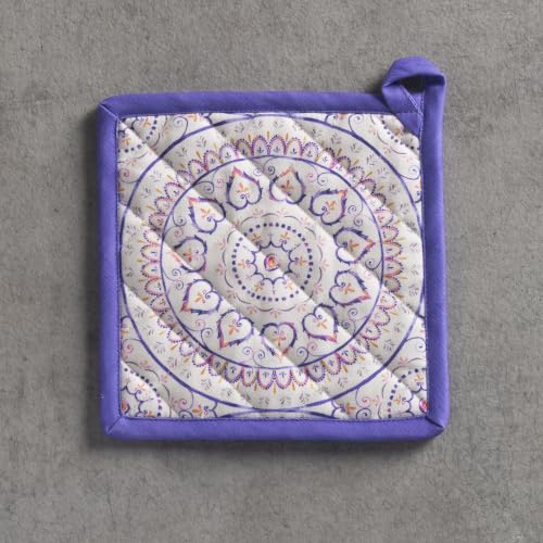 Pot Holders 100% Cotton Potholders (090 - Mandala / 8" x 8" (Pot Holder Pack of 1))