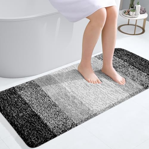 Bathroom Runner Rug 44x20 (44" X 20" / Black)
