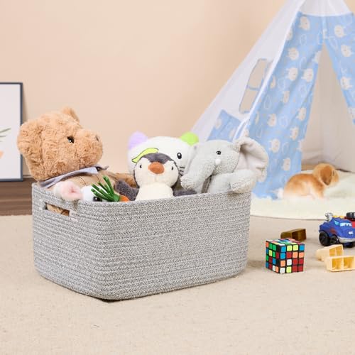 Large Storage Baskets for Shelves (3pcs-L17×W13×H7.5" / Mixed Grey)