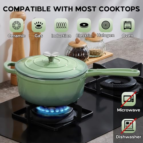 3QT Sauce Pan with Lid (Pistachio Green / 3 Quarts)