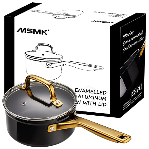 2.5 QT Ceramic Enamel Saucepan with Lid (2.5 Quarts)