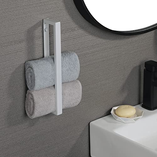 Hand Towel Holder Towel Bar for Bathroom Wall Mounted 12 Inch (White / 12-Inch)