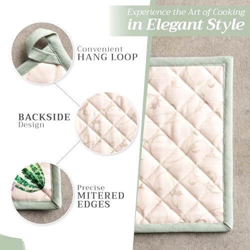 Pot Holders 100% Cotton Potholders (085 - Lumina / 8" x 8" (Pot Holder Pack of 2))