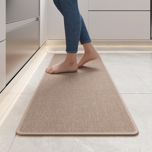 Kitchen Rugs Kitchen Mats for Floor Non Slip Washable Brown 17"x47"