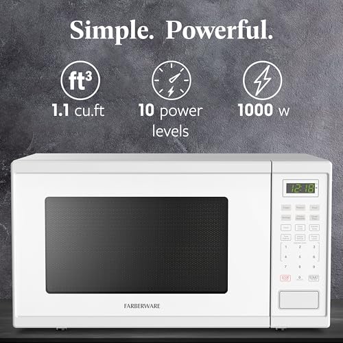 1.1 Cu. Ft. Countertop Microwave Oven (1.1 Cu. Ft / White)