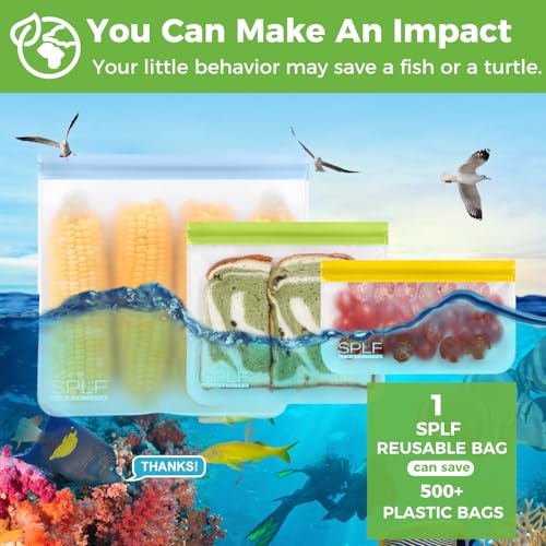 9 Pack Reusable Gallon Freezer Bags Dishwasher Safe (9 Pack-9 Gallon / Colorful)