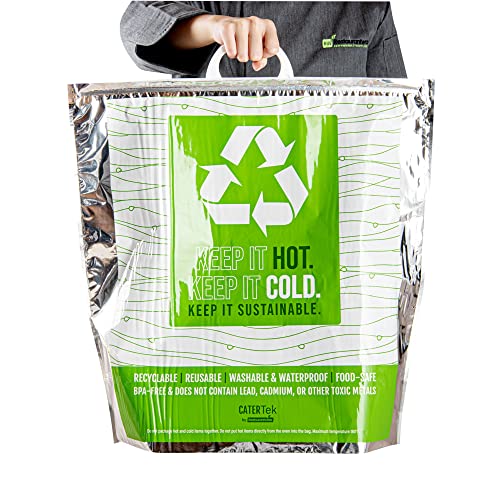 Green And Silver Plastic Thermal Bag (20")