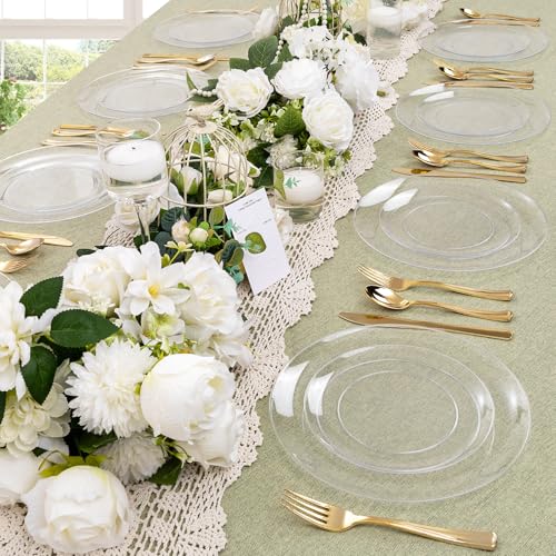 60PCS Clear Plastic Plates (Clear / 60)