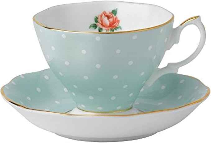 Royal Albert Polka Rose Teacup & Saucer Set