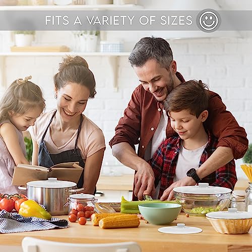 Silicone Bowl Lids White (5 Piece / Translucent Misty White)