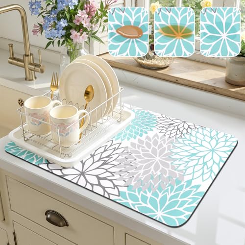 Dish Drying Mat (Teal / 12" x 20")