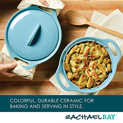 Solid Glaze Ceramics Casserole Bakeware (Agave Blue)