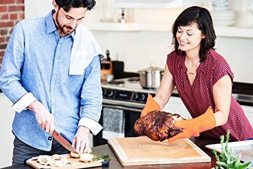 Ekogrips Premium Heat Resistant BBQ Grilling Gloves for Indoor and Outdoor Cooking (XX-Large / Orange)