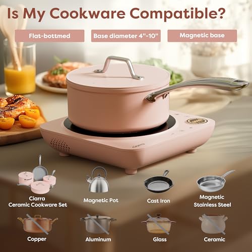 Portable Induction Cooktop (Light pink)