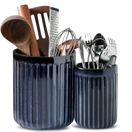 Kitchen Utensil Holder (Navy Blue / Set of 2)