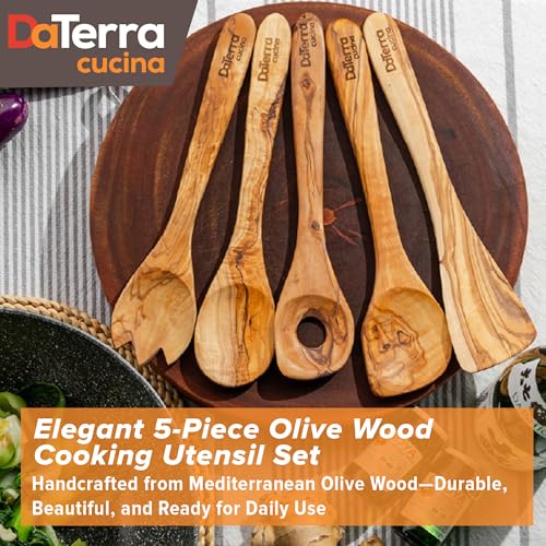 12 Inch Olive Wood Cooking Utensil Set 5