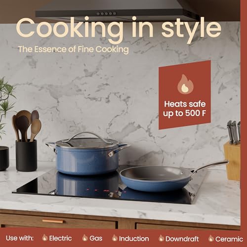 Bakken 12 Piece Ceramic Cookware Set (Blue / Pack of 12)