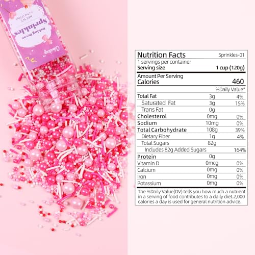 Pink Sprinkles for Cake Decorating 4.23ounce (4.23 Ounce)