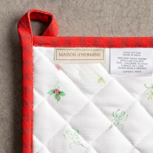 100% Cotton Oven Mitt & Pot Holder Set (114 - Christmas Tradition / 7.5" x 13" & 8" x 8" (Oven Mitt & Pot Holder))