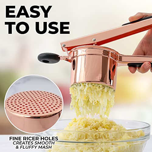 Premium Large 15oz Potato Ricer (Fixed Disc / Rose Gold Fixed Disc)