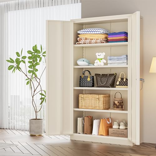 Metal Garage Storage Cabinet (Putty / 72")