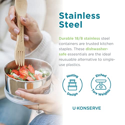 U Konserve Round Stainless Nesting Food Containers Trio Set of 3 5
