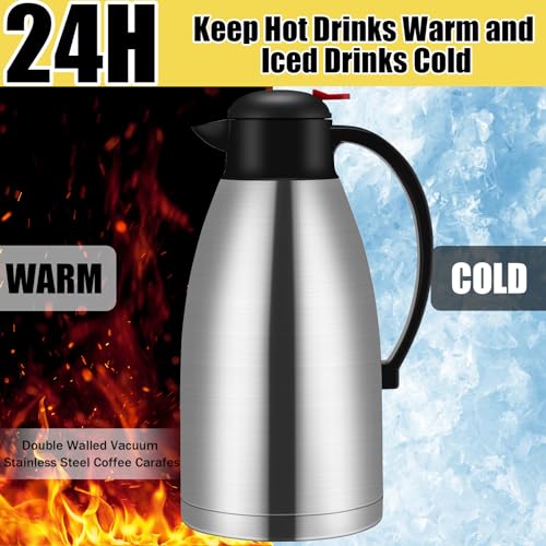 2 Pcs 102 oz Stainless Steel Thermal Coffee Carafe (Silver / 102 oz)