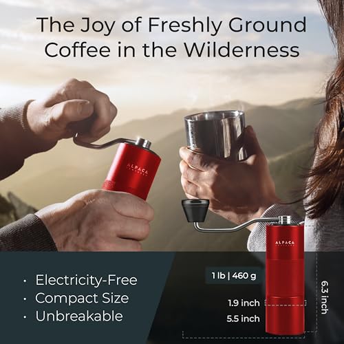 Premium Manual Coffee Grinder for Espresso (Goji Berry Metallic)