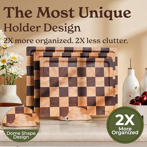 Cutting Board for Kitchen (Checkered / 4-Piece)