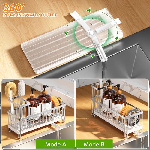 Sponge Holder for Kitchen Sink (Silver - 10.62″)