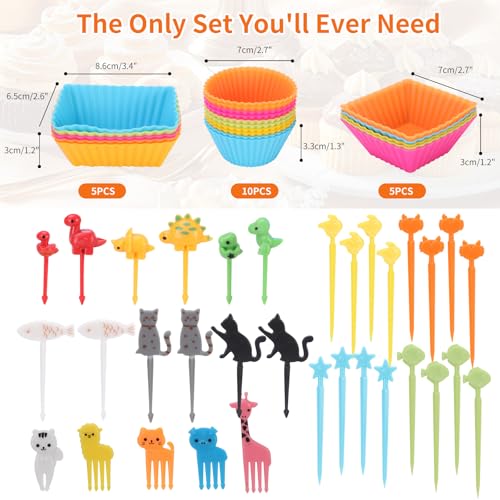 60PCS Silicone Lunch Box Dividers (60 Count)