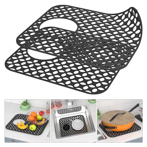 TOOVEM Kitchen Sink Mats (13.58 x11.6 Side Drain)