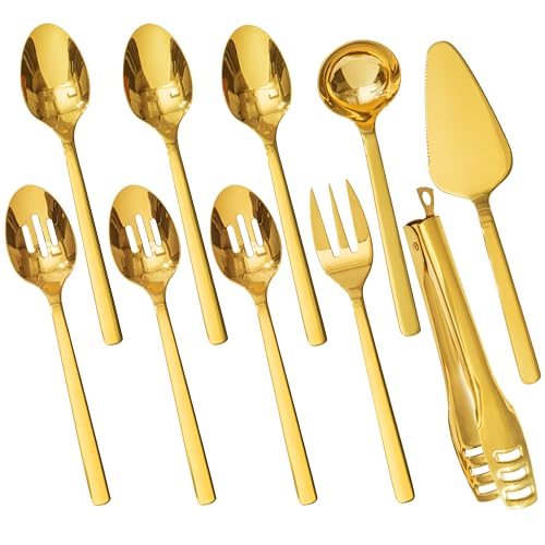 18 10 Large Hostess Gold Serving Utensils (10 / Gold)