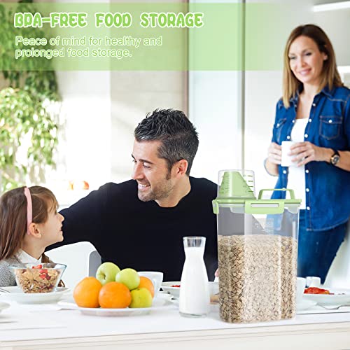 Rice Container Cereal Storage Container 2 Pack 5 Lbs (Green 3+3Qt)