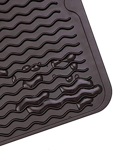 Silicone Dish Drying Mat for Multiple Usage (Coffee / 17"L x 6"W)