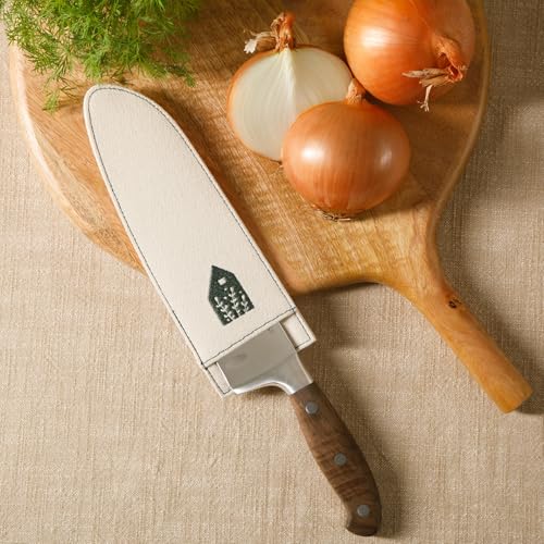 7 Inch German Steel Santoku Knife W (Walnut Wood)