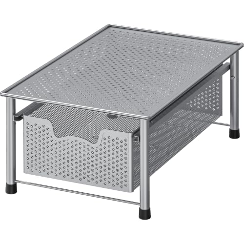 Stackable Cabinet Basket Drawer Organizer (1-Tier / Silver)