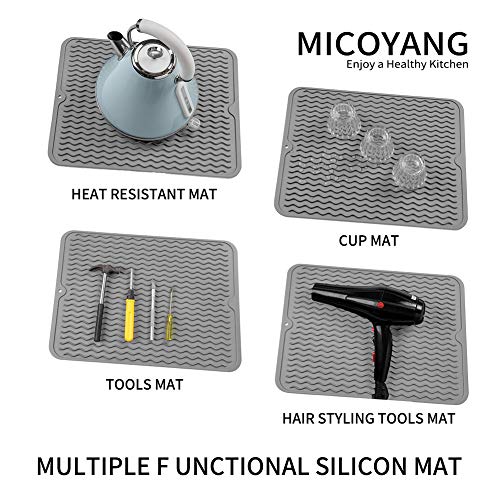Silicone Dish Drying Mat (Gray / 16"L x 12"W)