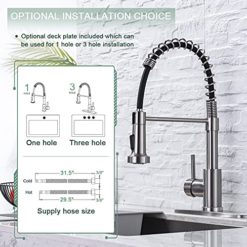 Pull Down Kitchen Faucet (Stainless Steel)