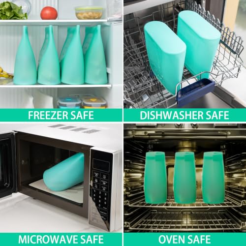 Reusable Food Storage Bags Extra Large (Aqua | XL | 4 Pack)