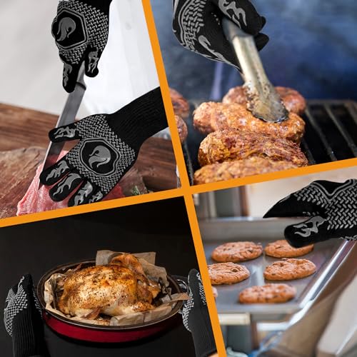 BBQ Gloves 1472F Heat Resistant Non (Gray)