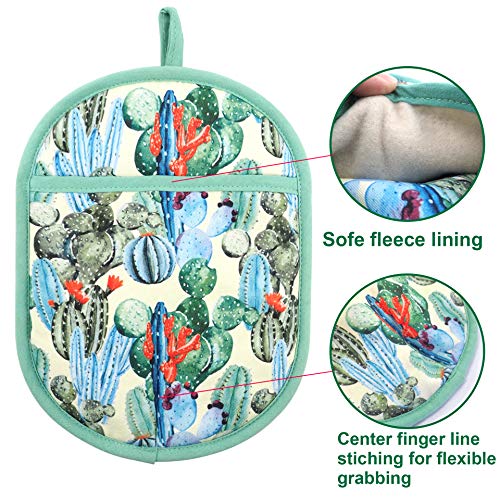 Pot Holders with Transparent Clear Silicone Shell and Nice Cactus Flower (Potholders / Cactus Flower)